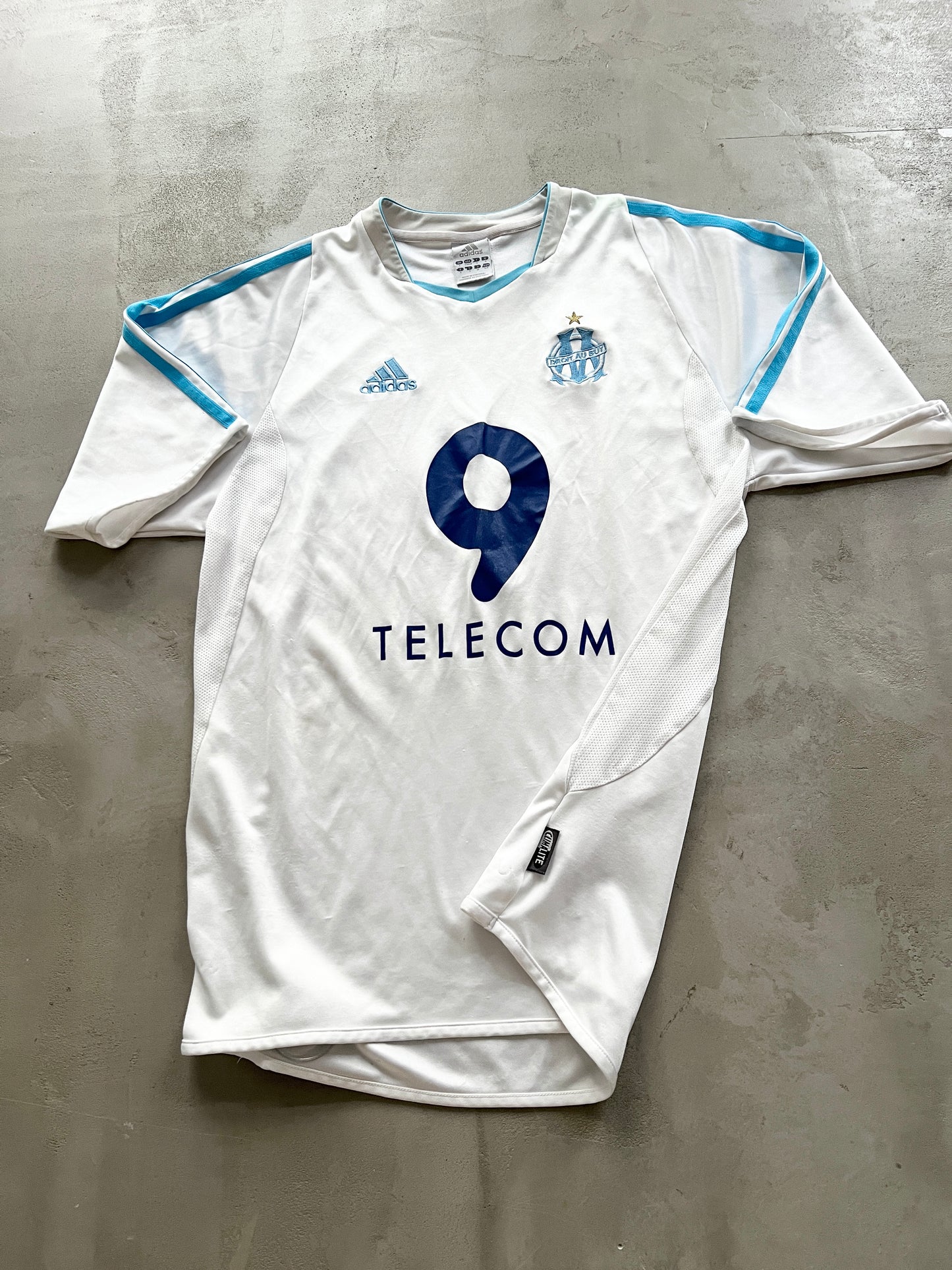 WHITE/BABY BLUE MARSEILLE JERSEY - 2000S - M