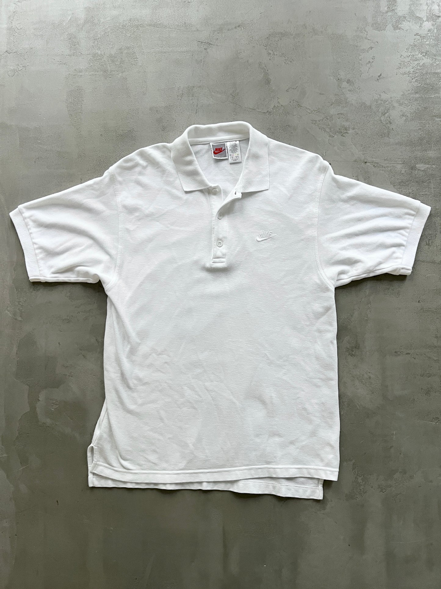 WHITE NIKE POLO - 1990S - XL/L