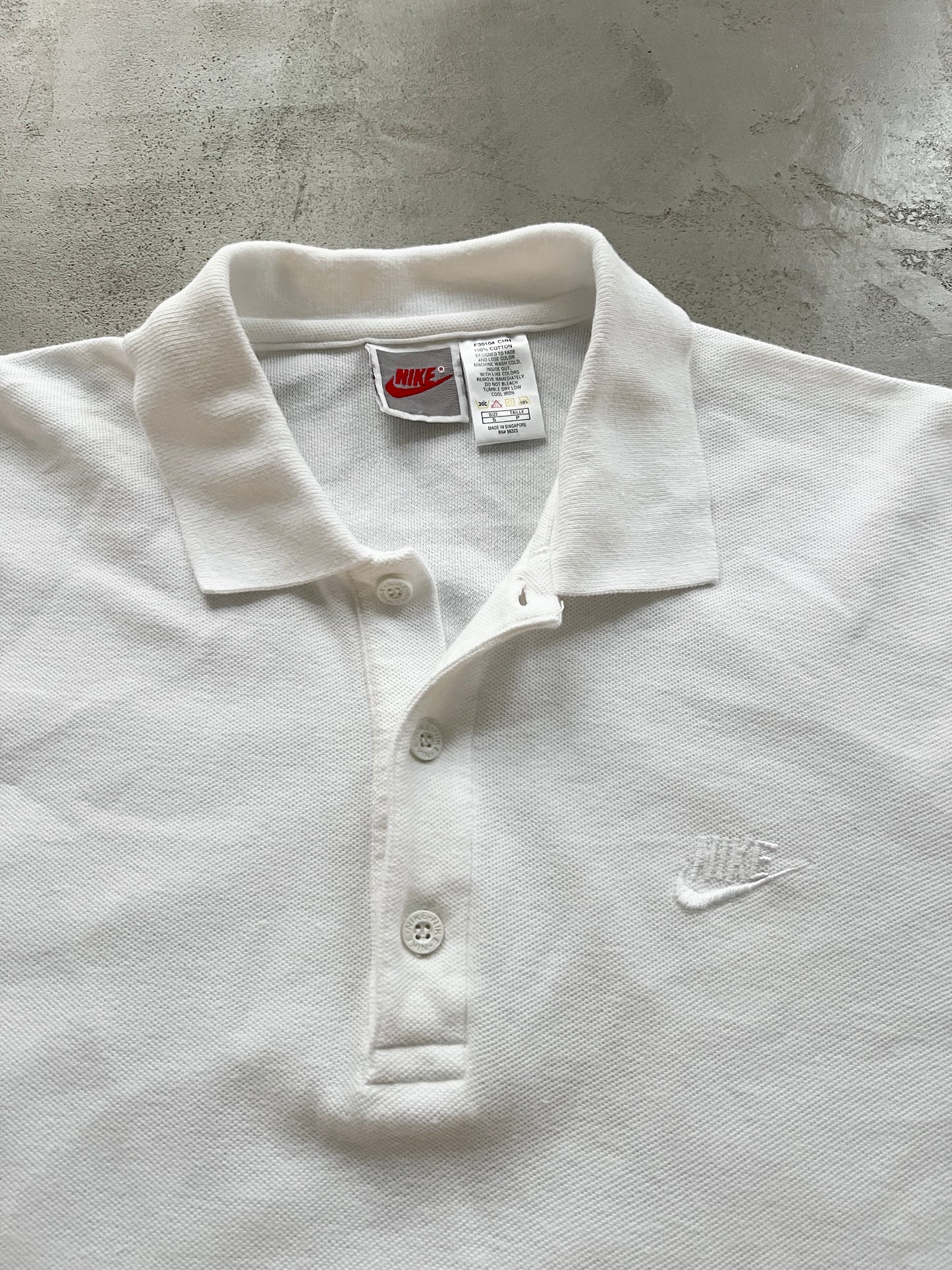 WHITE NIKE POLO - 1990S - XL/L