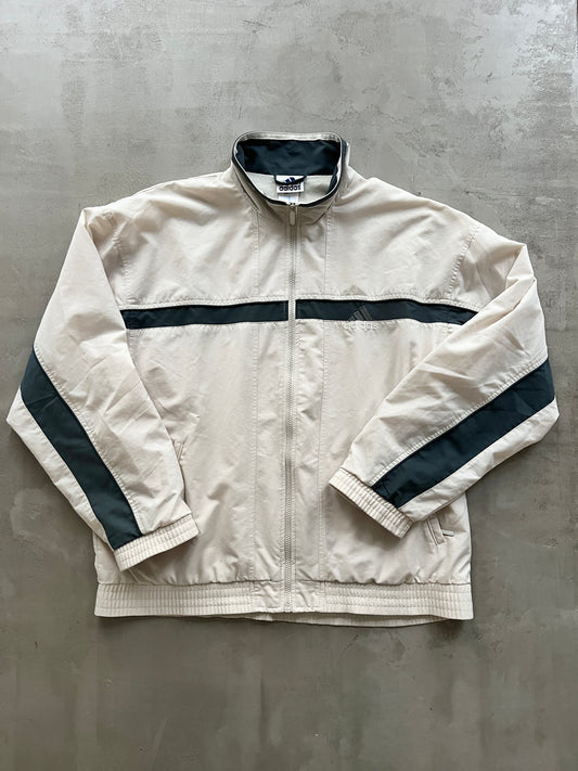 LIGHT BEIGE ADIDAS TRACK JACKET - 2000S - L/XL