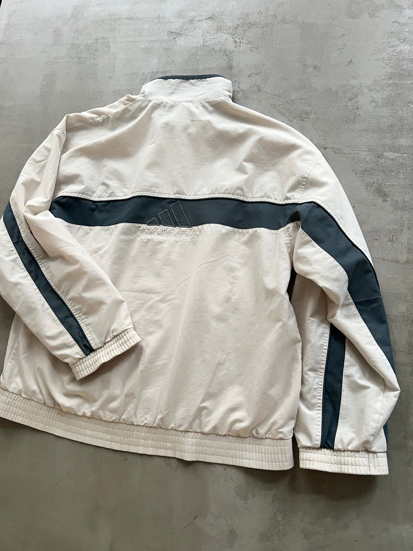 LIGHT BEIGE ADIDAS TRACK JACKET - 2000S - L/XL