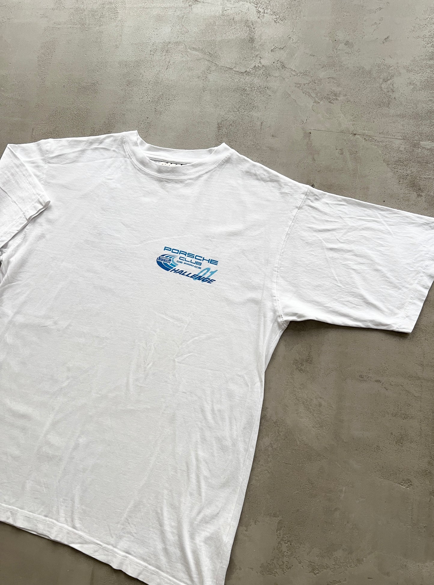 WHITE PORSCHE FIRELLI RACING TEE - 2000S - L