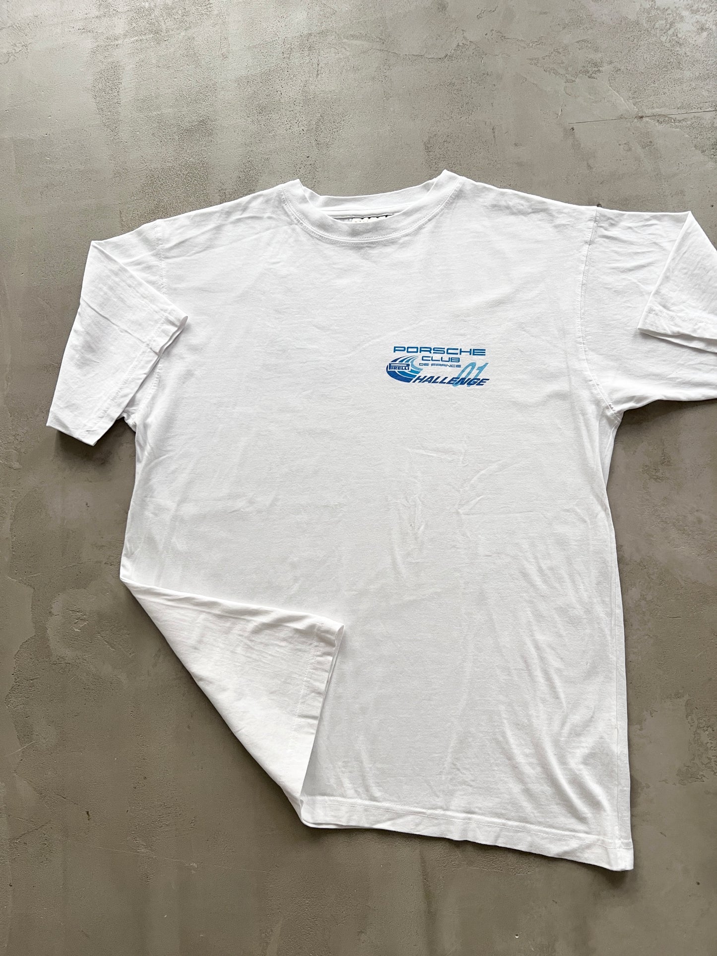 WHITE PORSCHE FIRELLI RACING TEE - 2000S - L