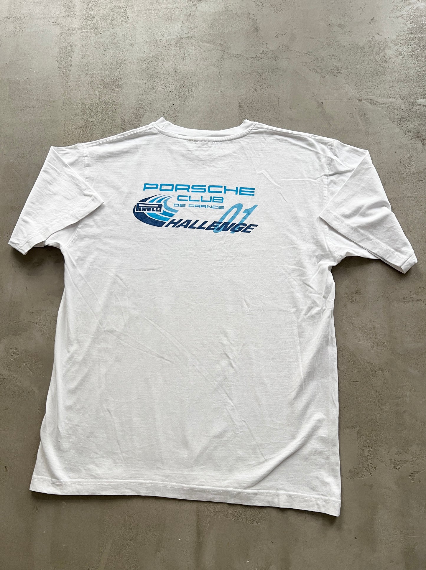 WHITE PORSCHE FIRELLI RACING TEE - 2000S - L