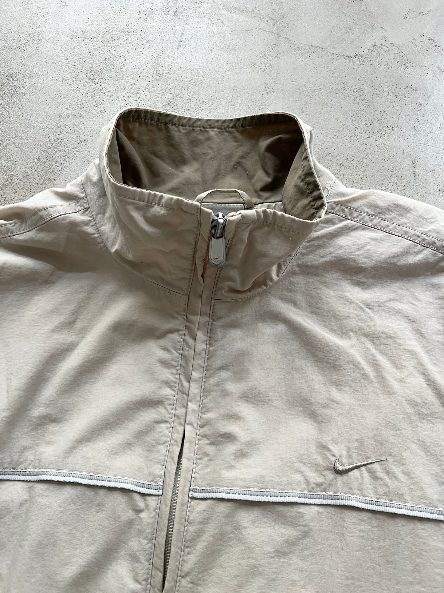 LIGHT BEIGE NIKE TRACK JACKET - 2000S - M/L