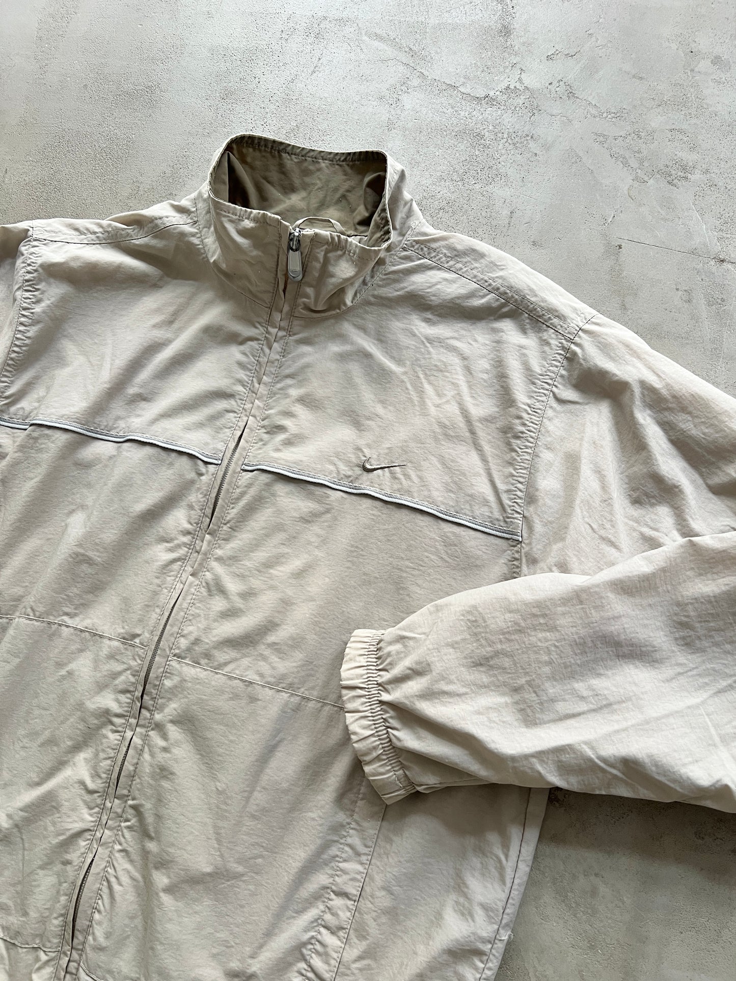 LIGHT BEIGE NIKE TRACK JACKET - 2000S - M/L