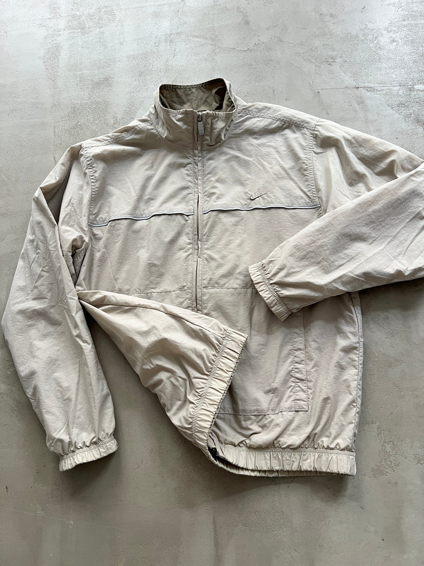 LIGHT BEIGE NIKE TRACK JACKET - 2000S - M/L