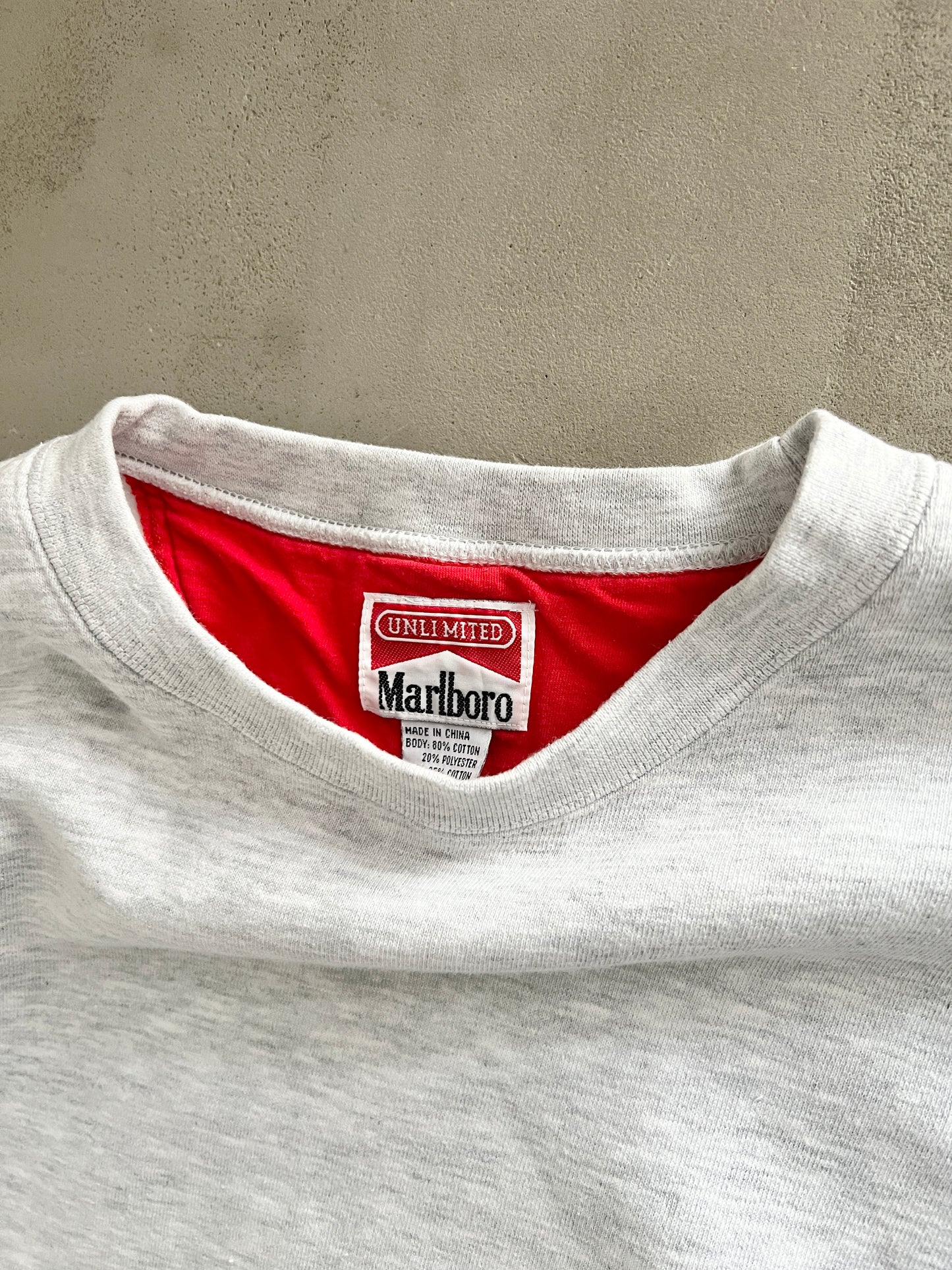 GREY MARLBORO RACING SWEATER - 1990S - XL/L