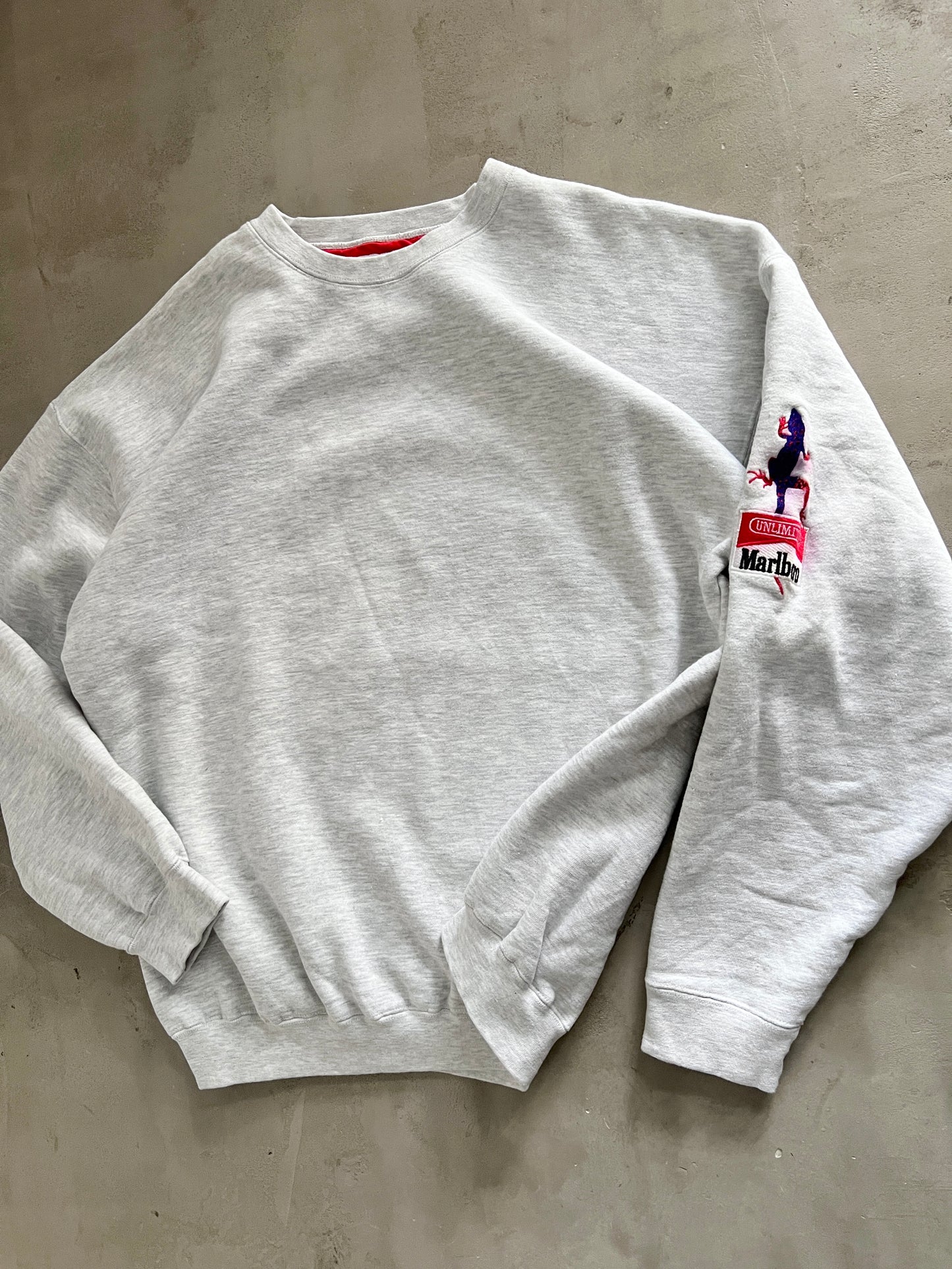 GREY MARLBORO RACING SWEATER - 1990S - XL/L