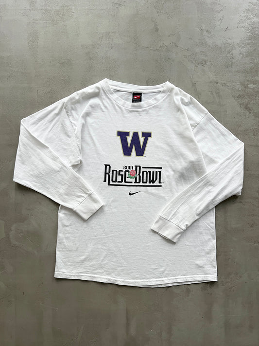 WHITE NIKE ROSE BOWL LONGSLEEVE - 2000S - L