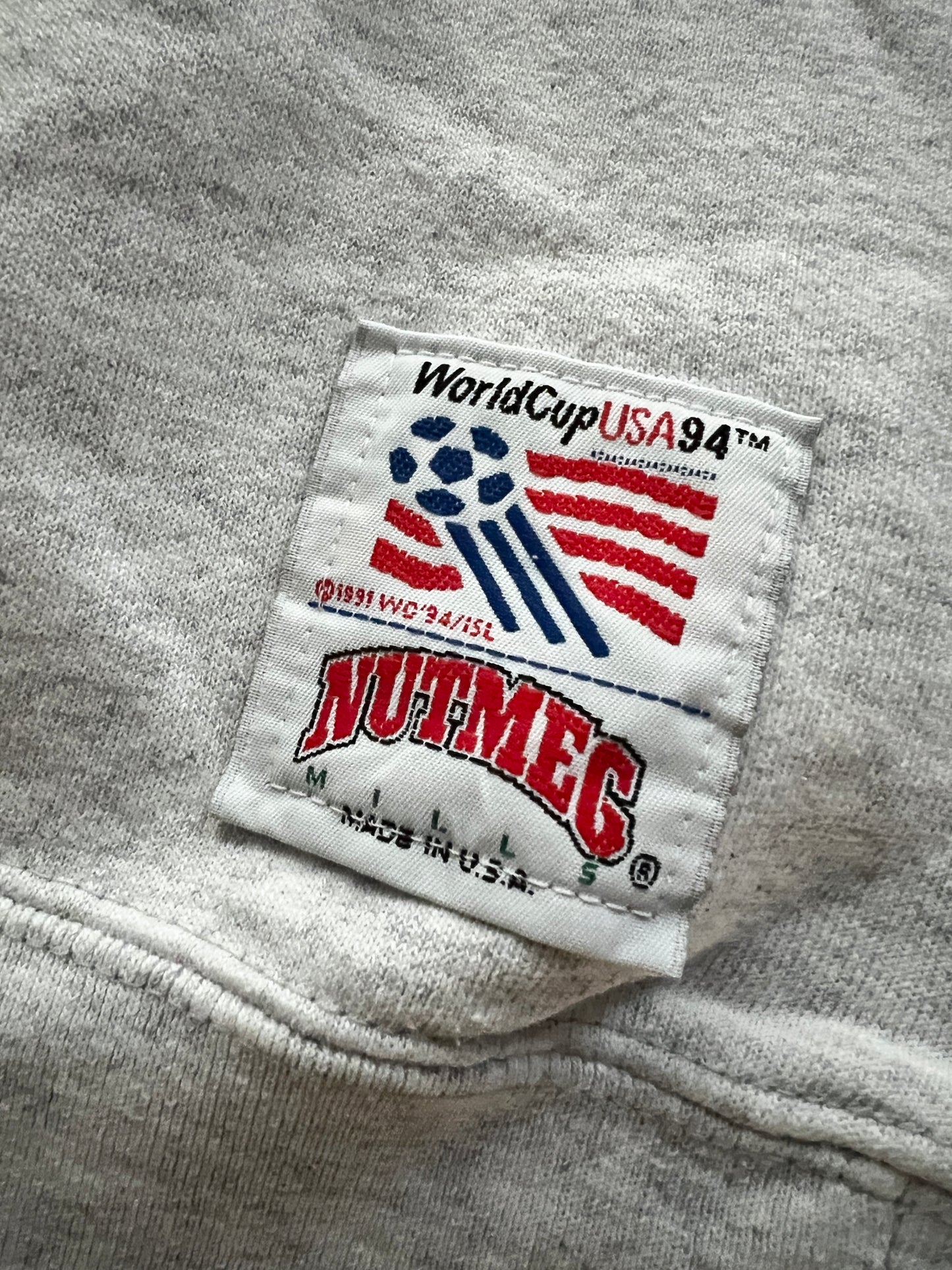 GREY SOCCER WORLD CUP USA SWEATER - 1990S - L