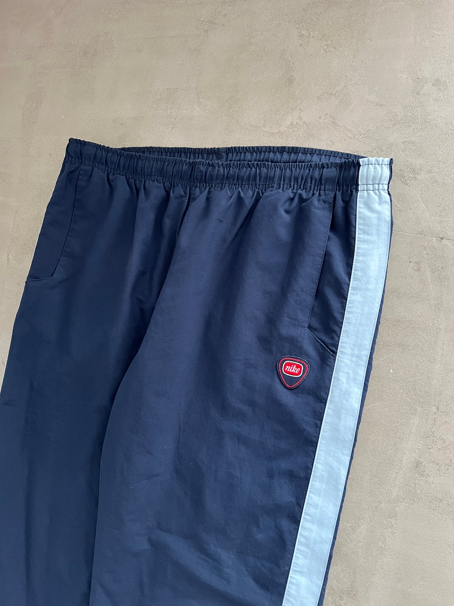 NAVY/BABY BLUE NIKE TRACK PANTS - 2000S - S/M