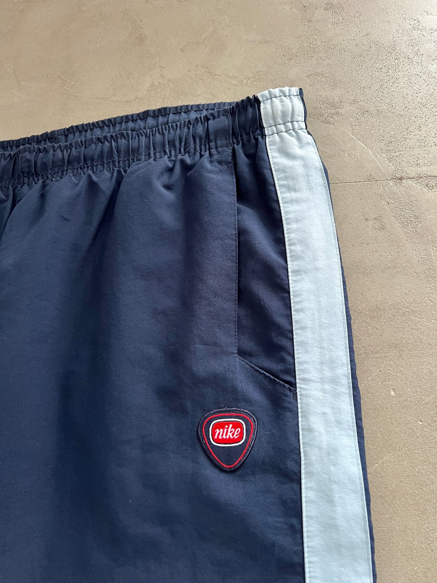 NAVY/BABY BLUE NIKE TRACK PANTS - 2000S - S/M