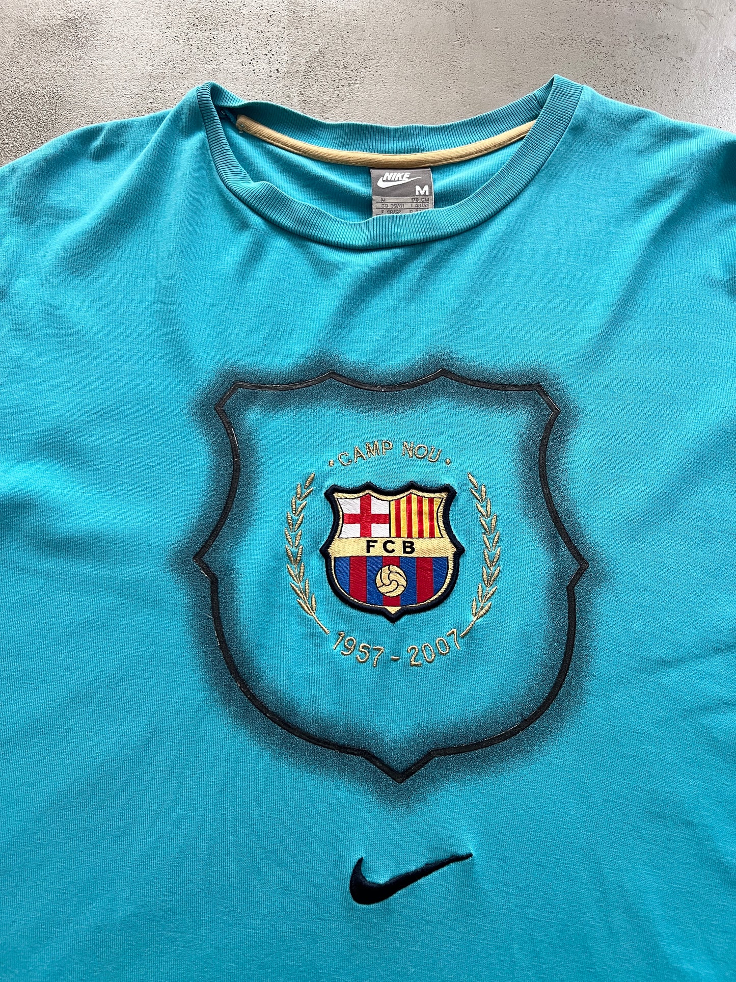 TURQUOISE FC BARCELONA TEE - 2000S - M