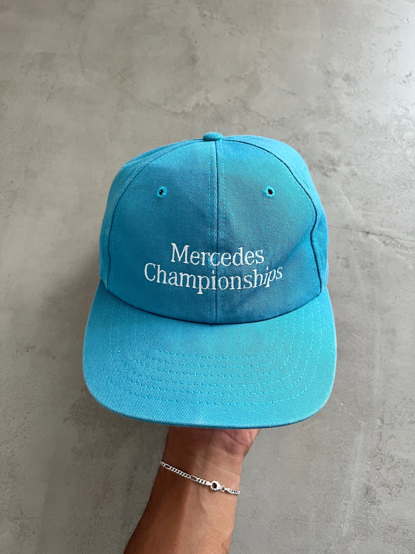 TURQUISE MERCEDES BENZ RACING CAP - 1990S