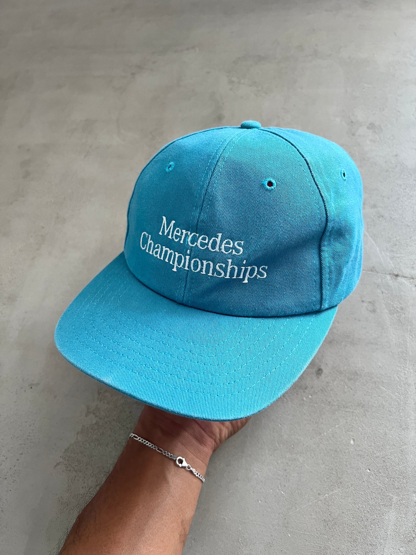 TURQUISE MERCEDES BENZ RACING CAP - 1990S