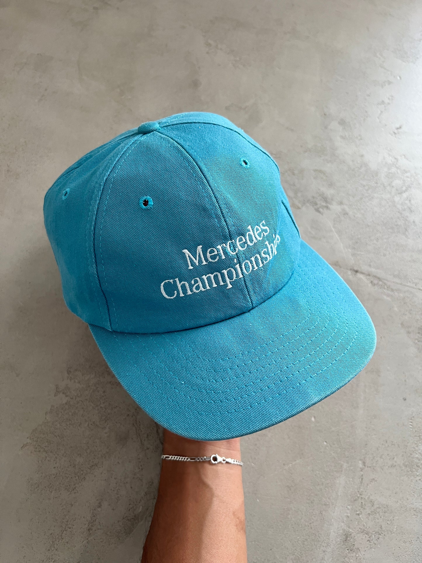 TURQUISE MERCEDES BENZ RACING CAP - 1990S