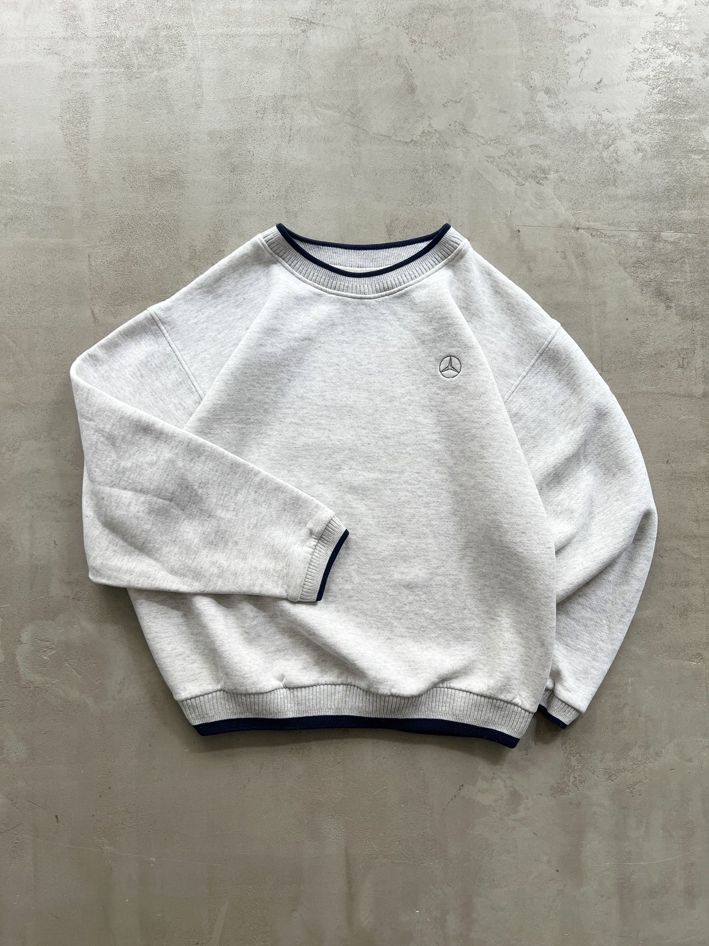 GREY MERCEDES BENZ SWEATER - 1990S - M/L