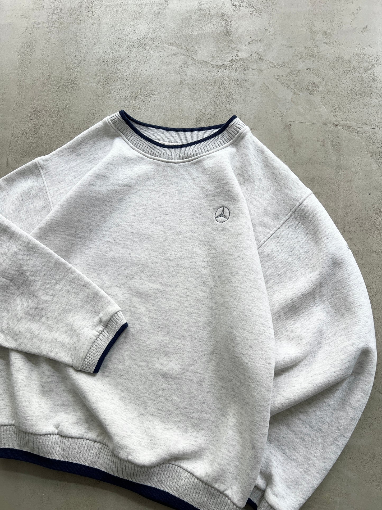 GREY MERCEDES BENZ SWEATER - 1990S - M/L