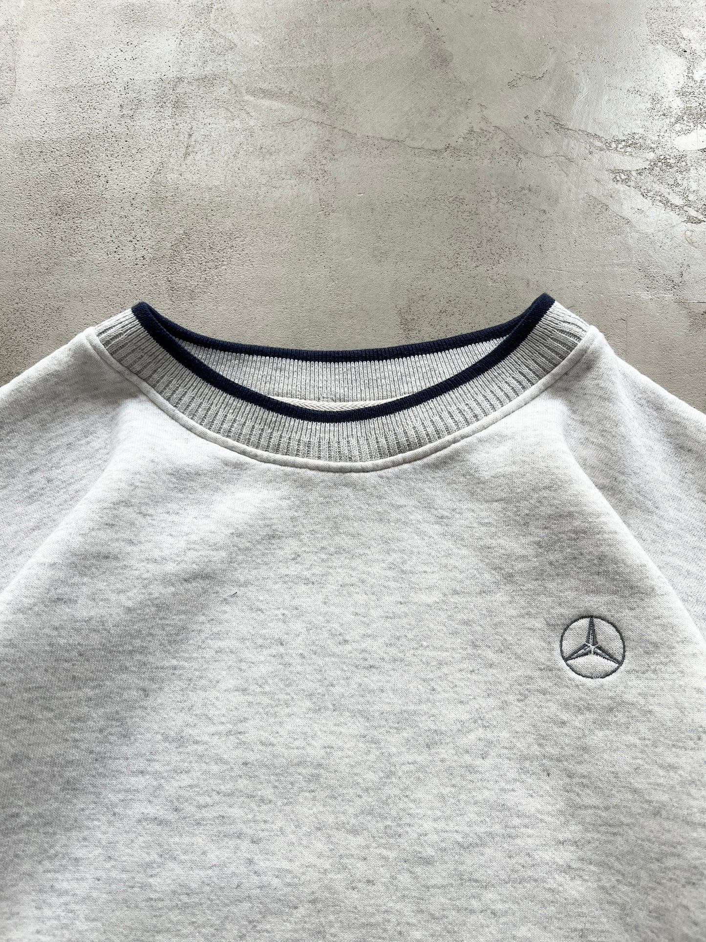 GREY MERCEDES BENZ SWEATER - 1990S - M/L