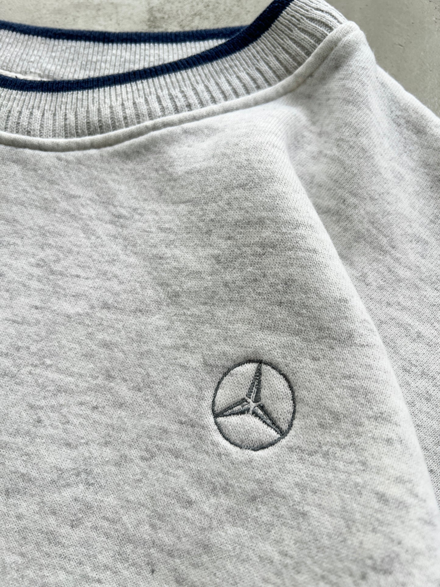 GREY MERCEDES BENZ SWEATER - 1990S - M/L