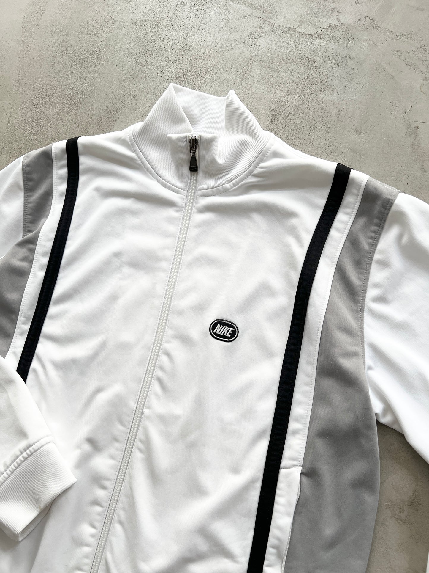 WHITE NIKE TRACK JACKET - 2000S - M