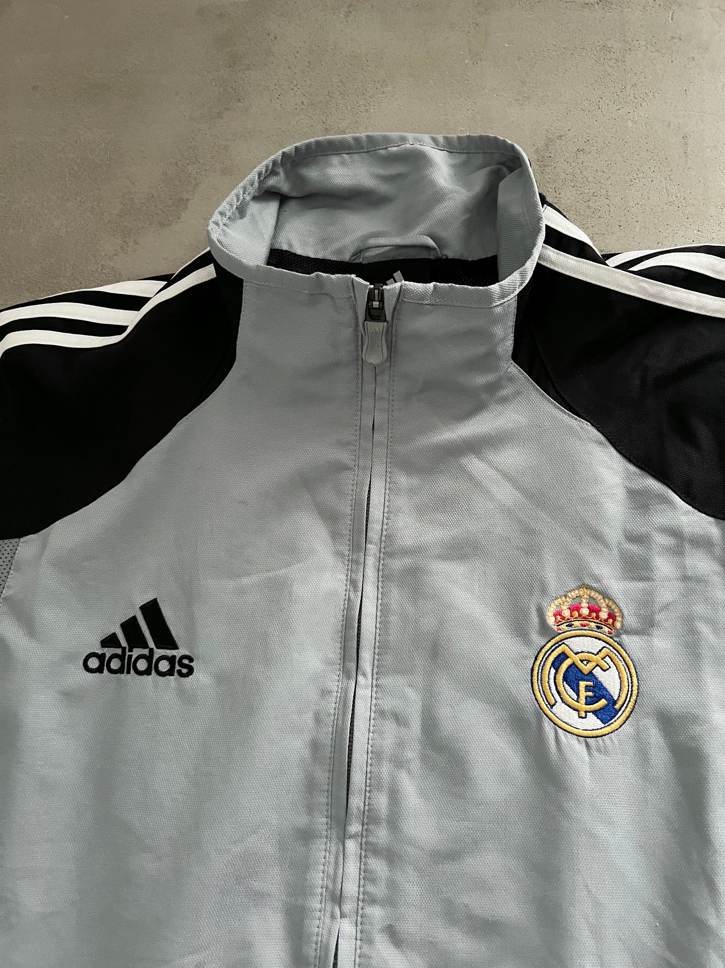 GREY REAL MADRID TRACK JACKET - 2000S - L/XL