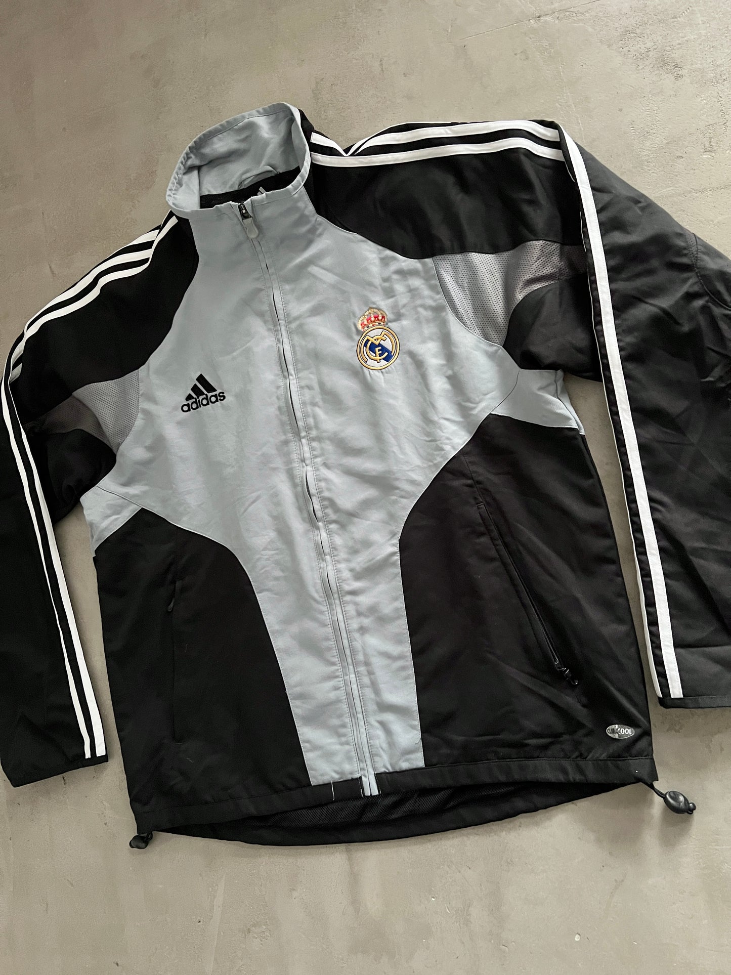 GREY REAL MADRID TRACK JACKET - 2000S - L/XL