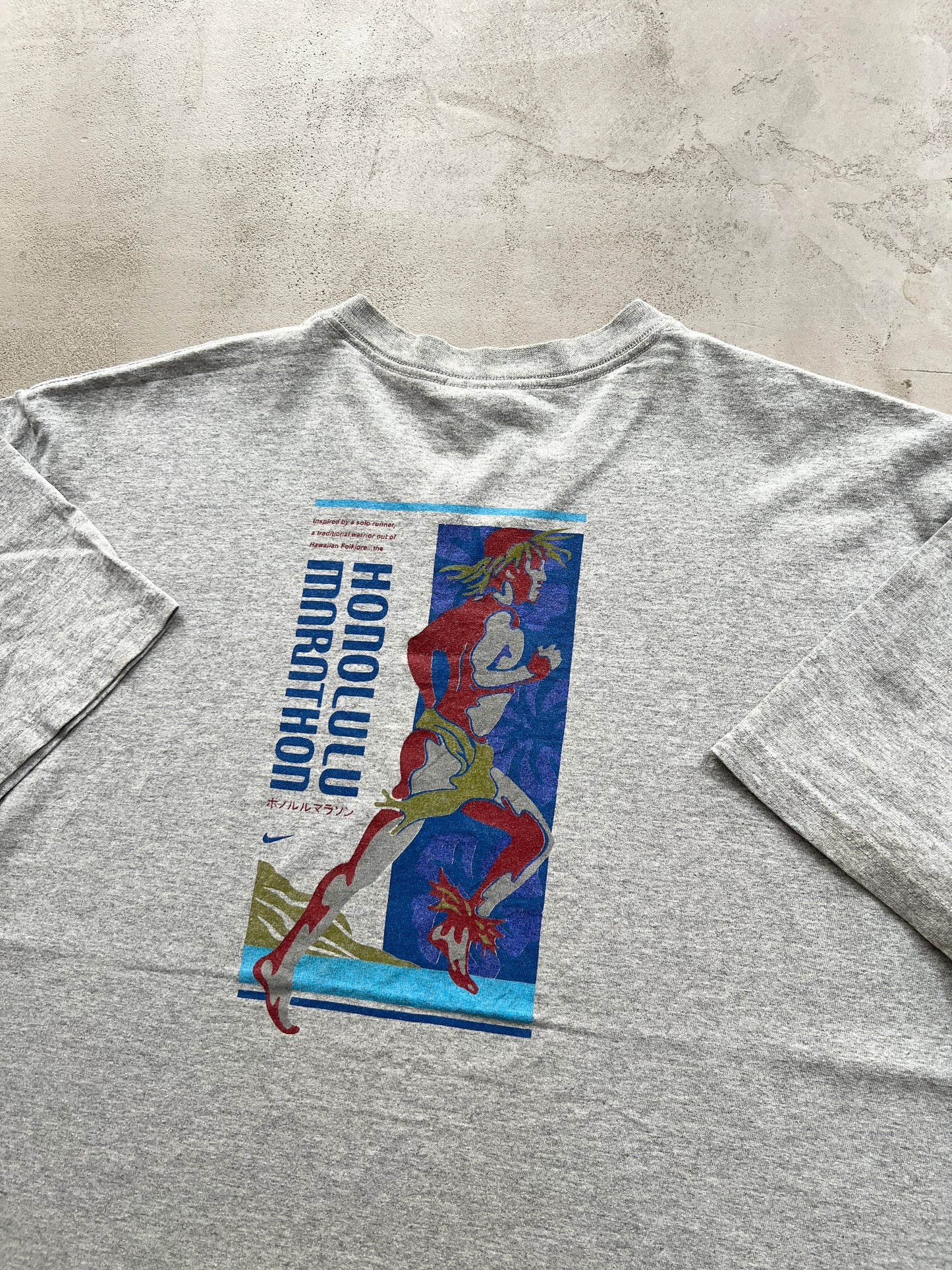 GREY NIKE HONOLULU MARATHON TEE - 2000S - L