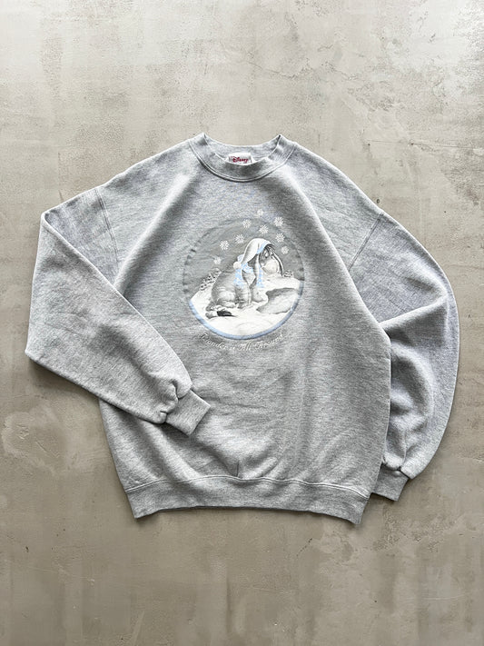 GREY DISNEY SWEATER - 1990S - M