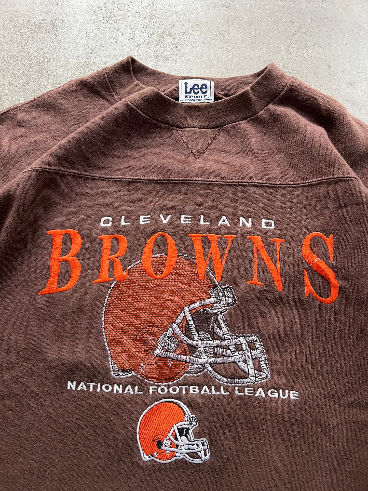 MOCHA CLEVELAND BROWNS SWEATER - 1990S - XL/L