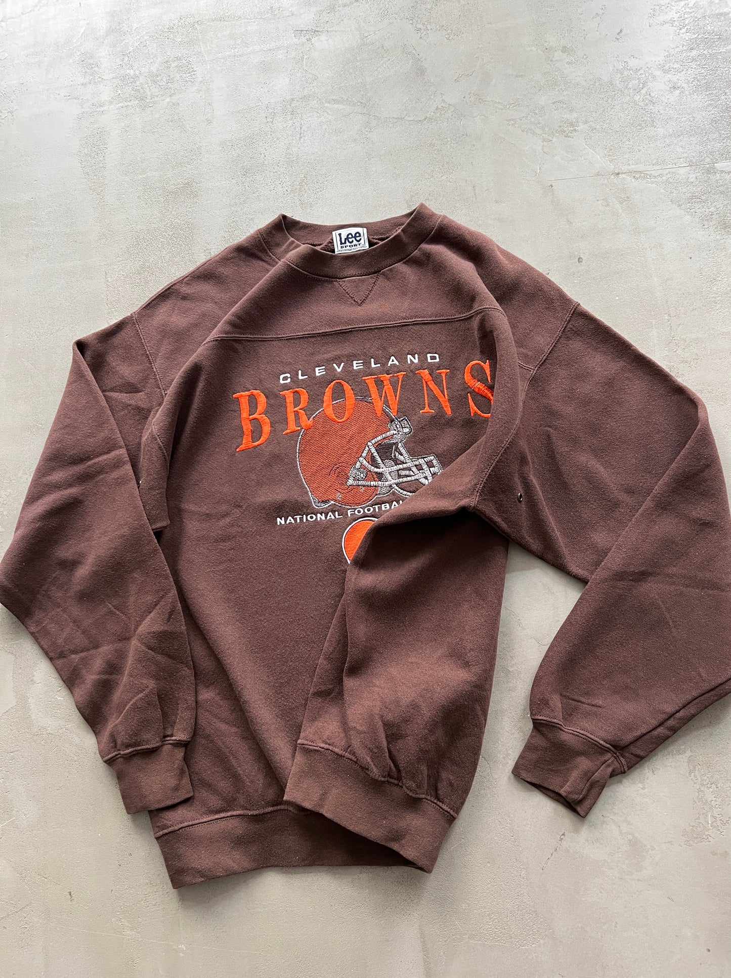 MOCHA CLEVELAND BROWNS SWEATER - 1990S - XL/L