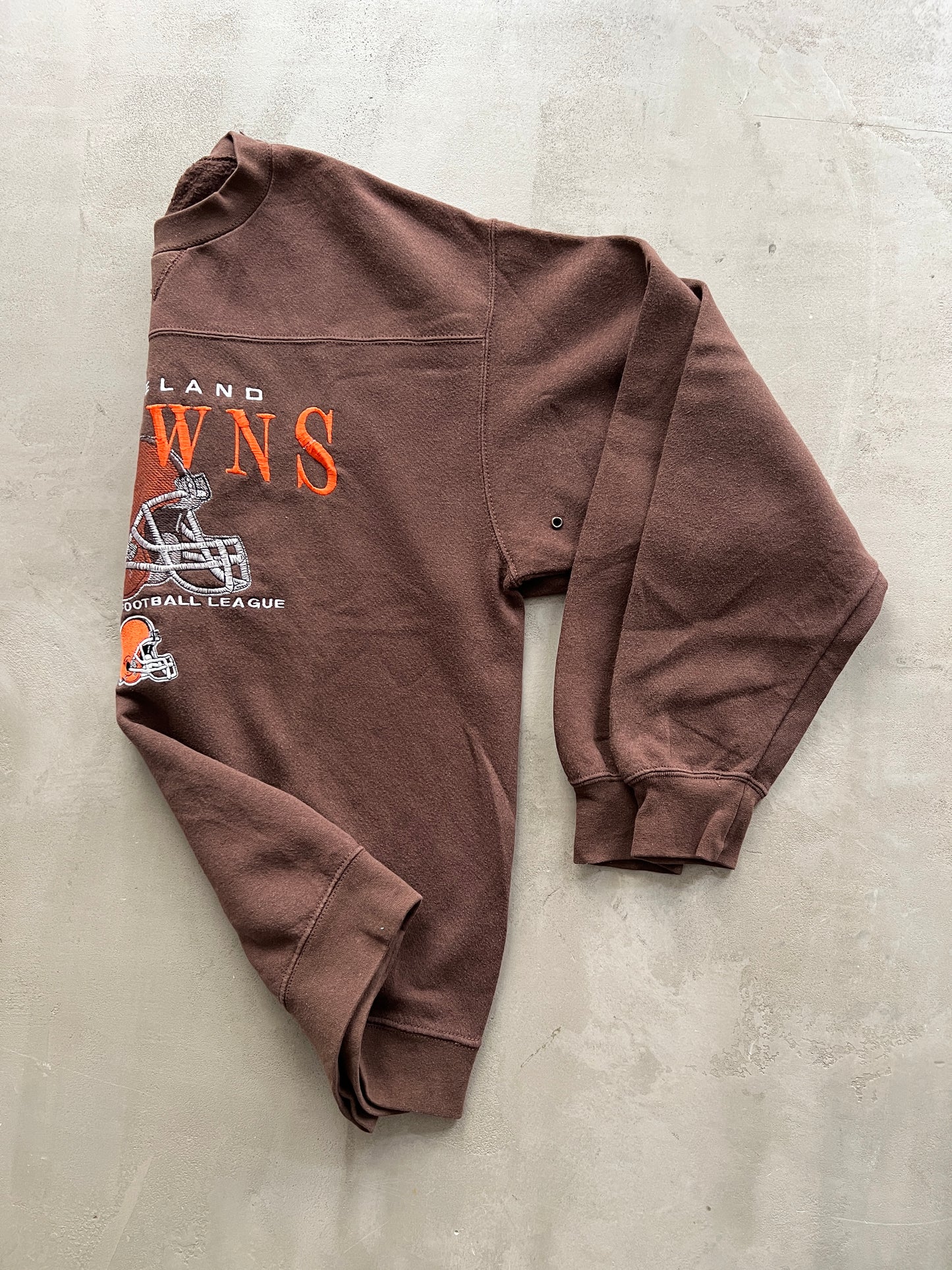 MOCHA CLEVELAND BROWNS SWEATER - 1990S - XL/L