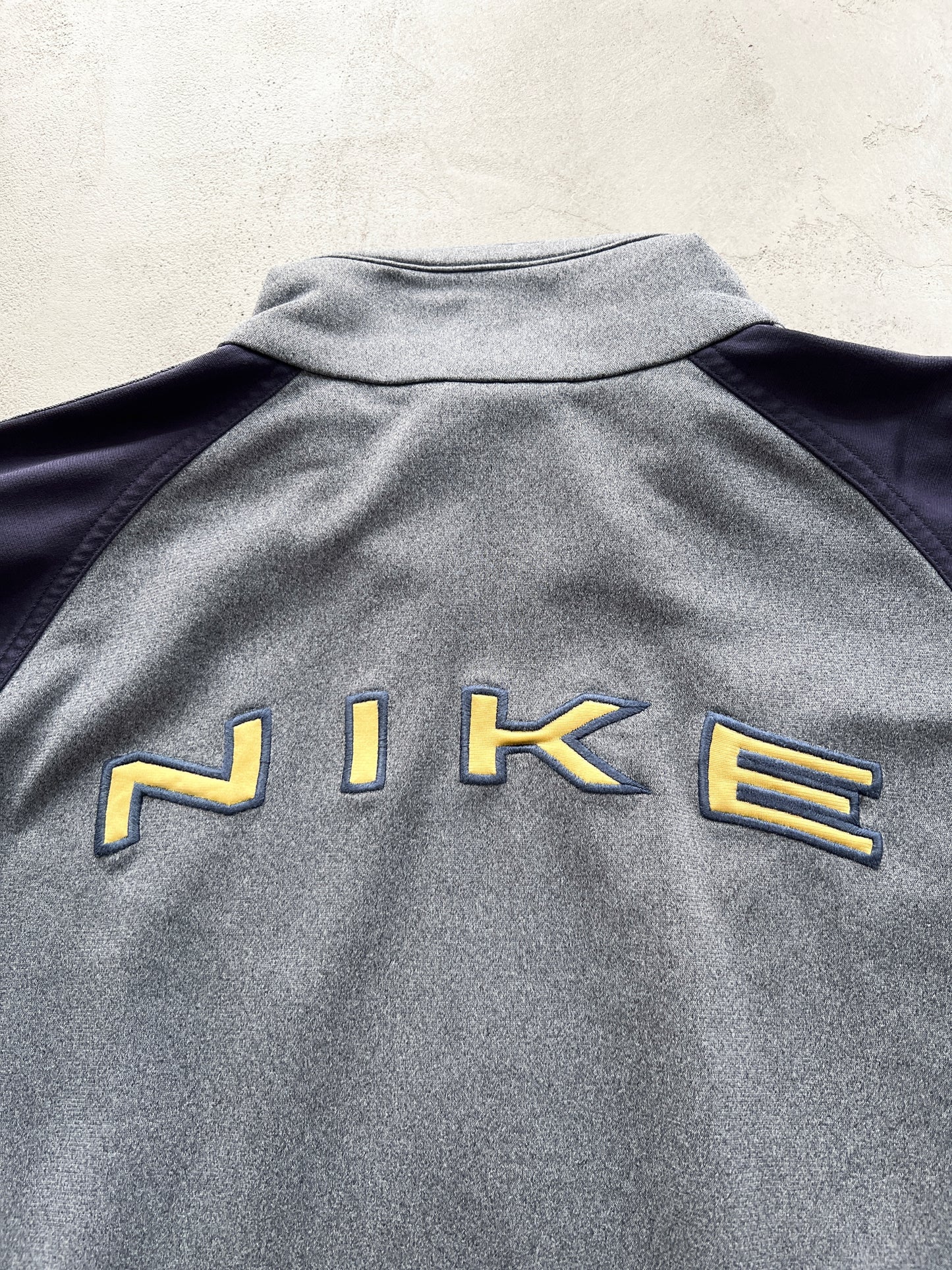 GREY/NAVY NIKE TRACK JACKET - 1990S - M