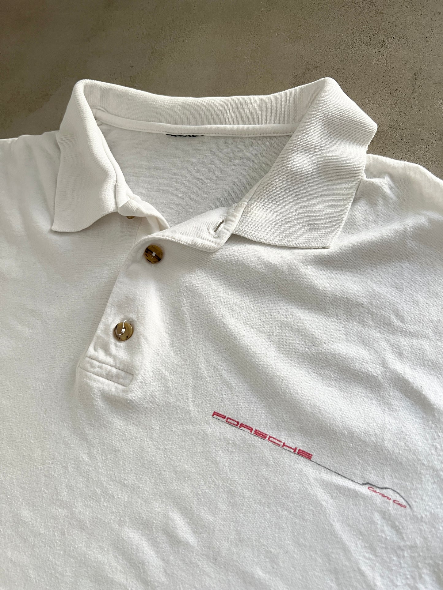 WHITE PORSCHE CARRERA POLO - 1990S - M/L