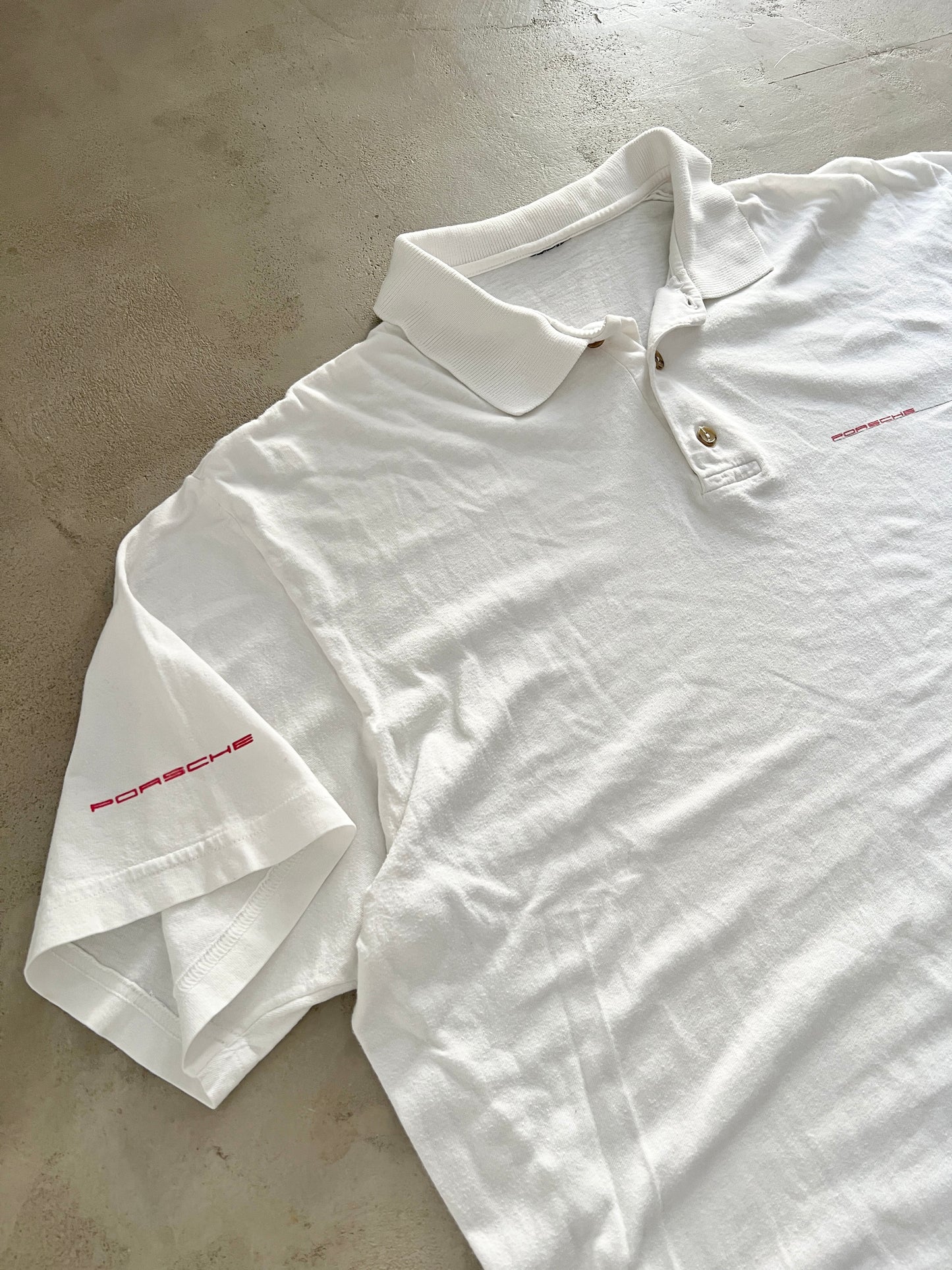 WHITE PORSCHE CARRERA POLO - 1990S - M/L