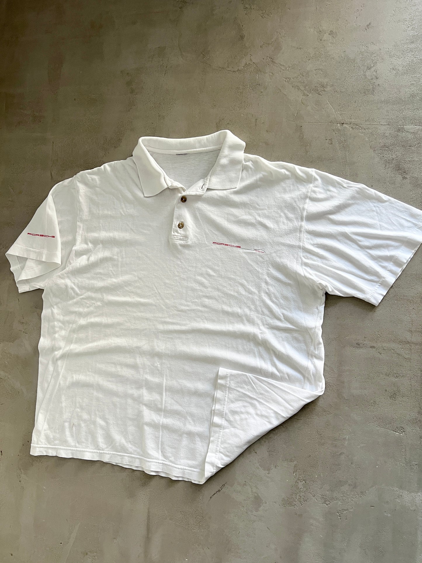 WHITE PORSCHE CARRERA POLO - 1990S - M/L