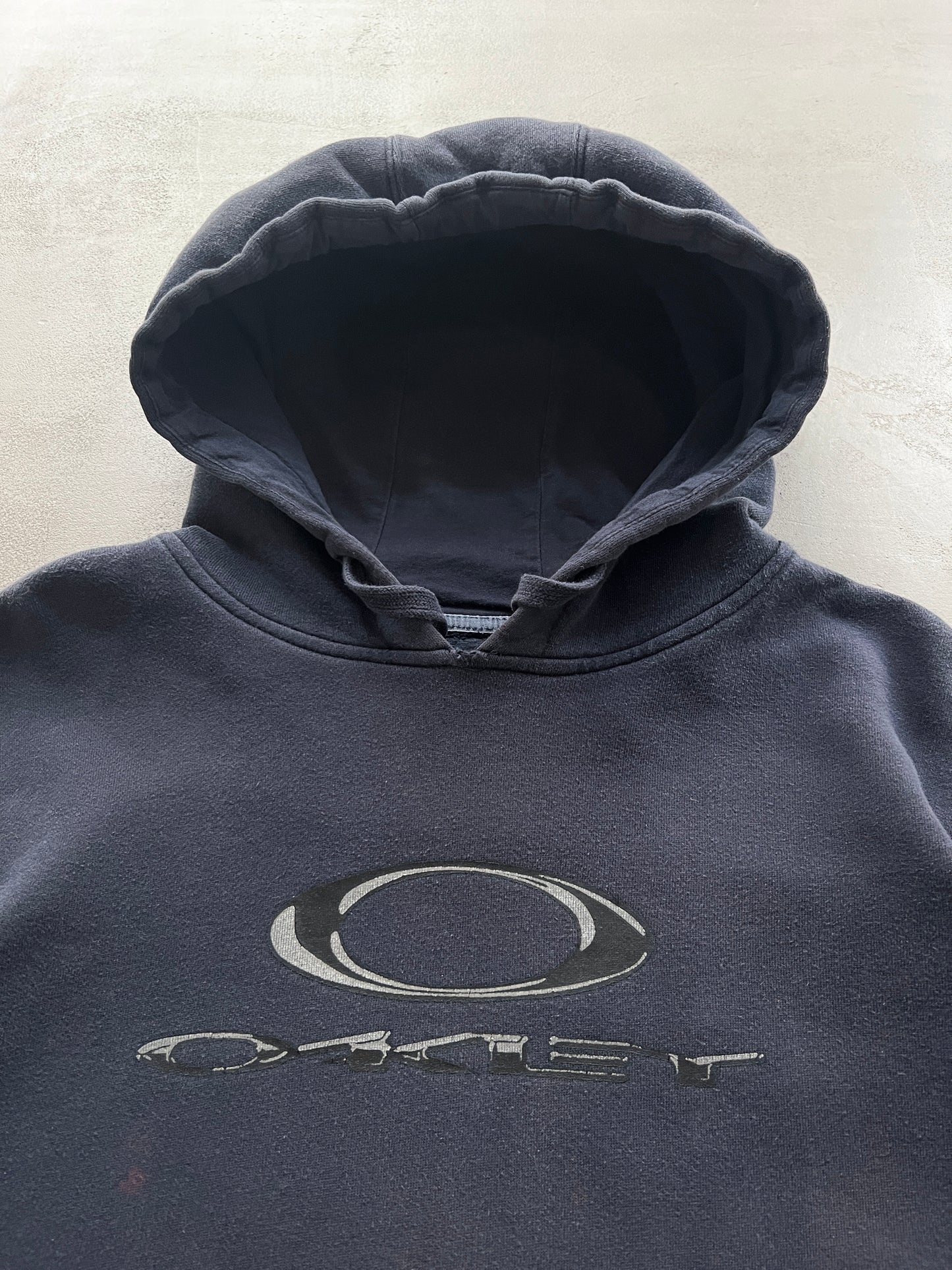 FADED BLACK/NAVY OAKLEY HOODIE - 2000S - L/XL