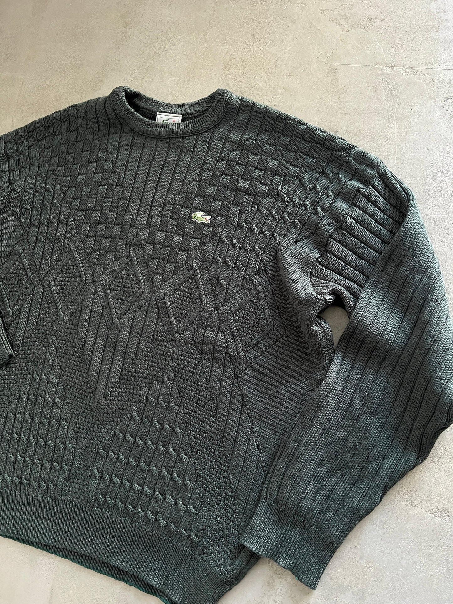 FORREST GREEN LACOSTE KNIT SWEATER - 2000S - L/XL