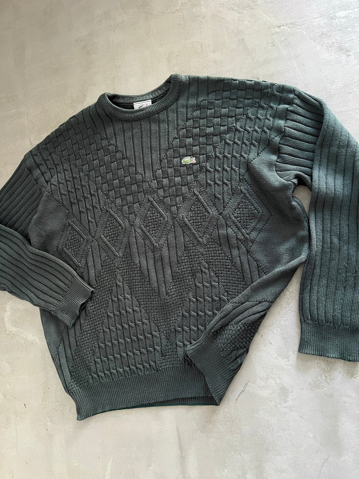 FORREST GREEN LACOSTE KNIT SWEATER - 2000S - L/XL