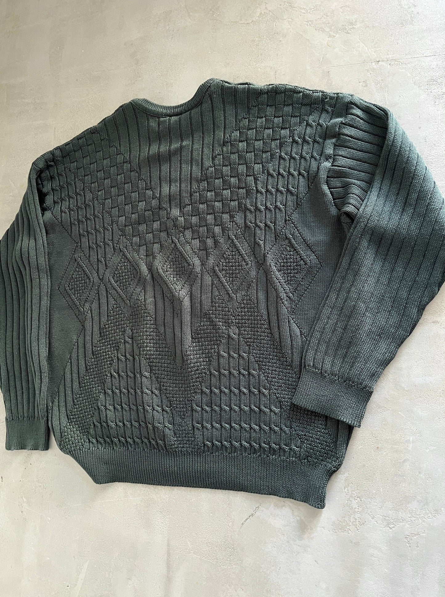 FORREST GREEN LACOSTE KNIT SWEATER - 2000S - L/XL