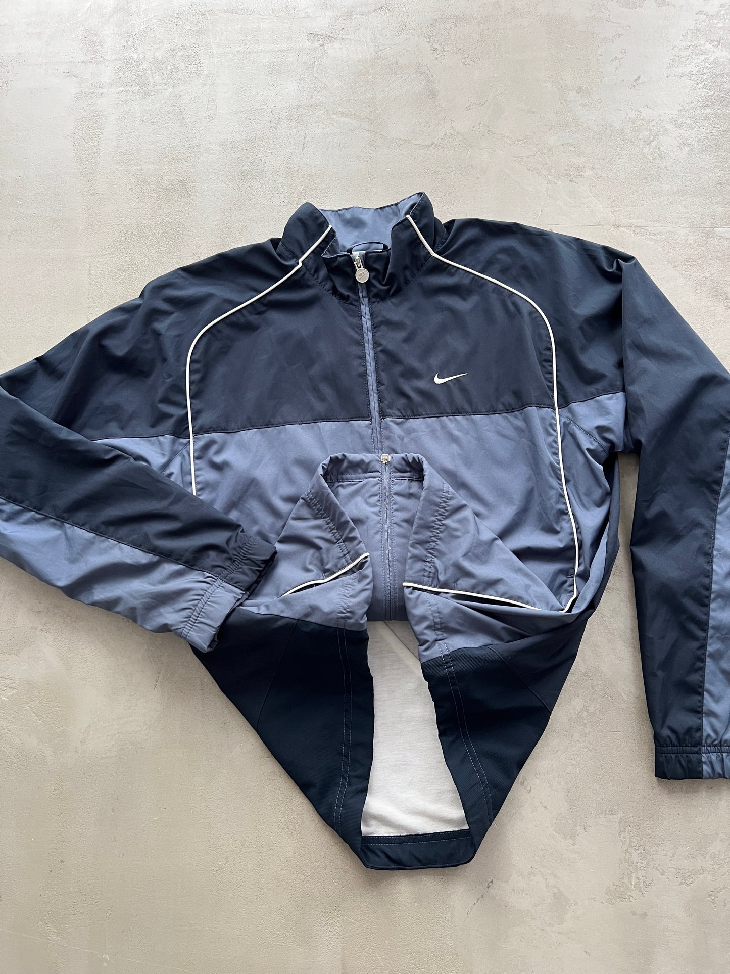 NAVY NIKE TRACK JACKET - 2000S - M