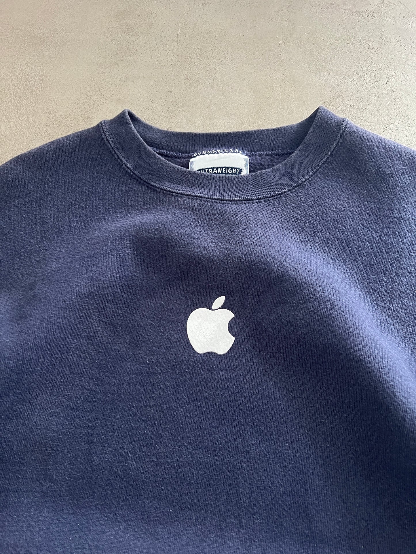 FADED NAVY APPLE PROMO SWEATER - 2000S - M/L