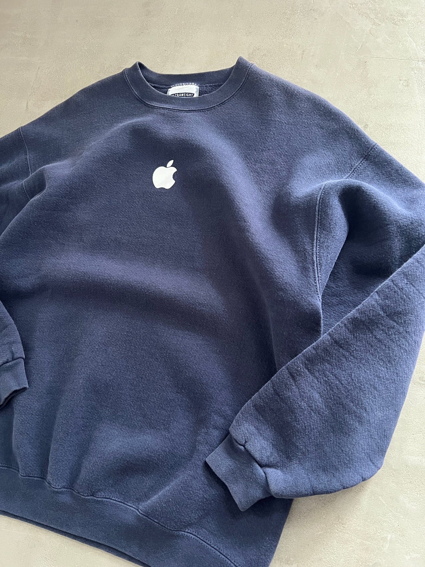 FADED NAVY APPLE PROMO SWEATER - 2000S - M/L