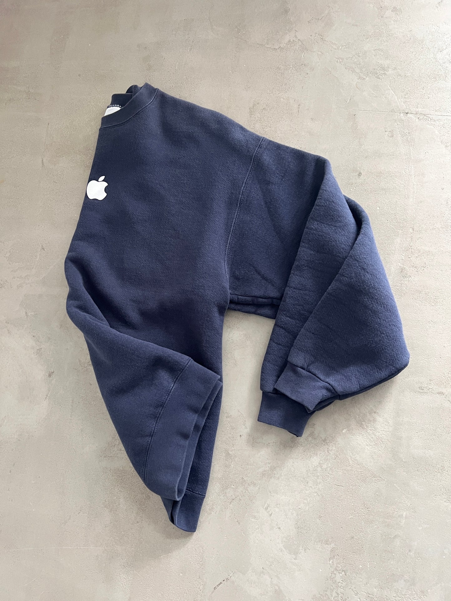 FADED NAVY APPLE PROMO SWEATER - 2000S - M/L