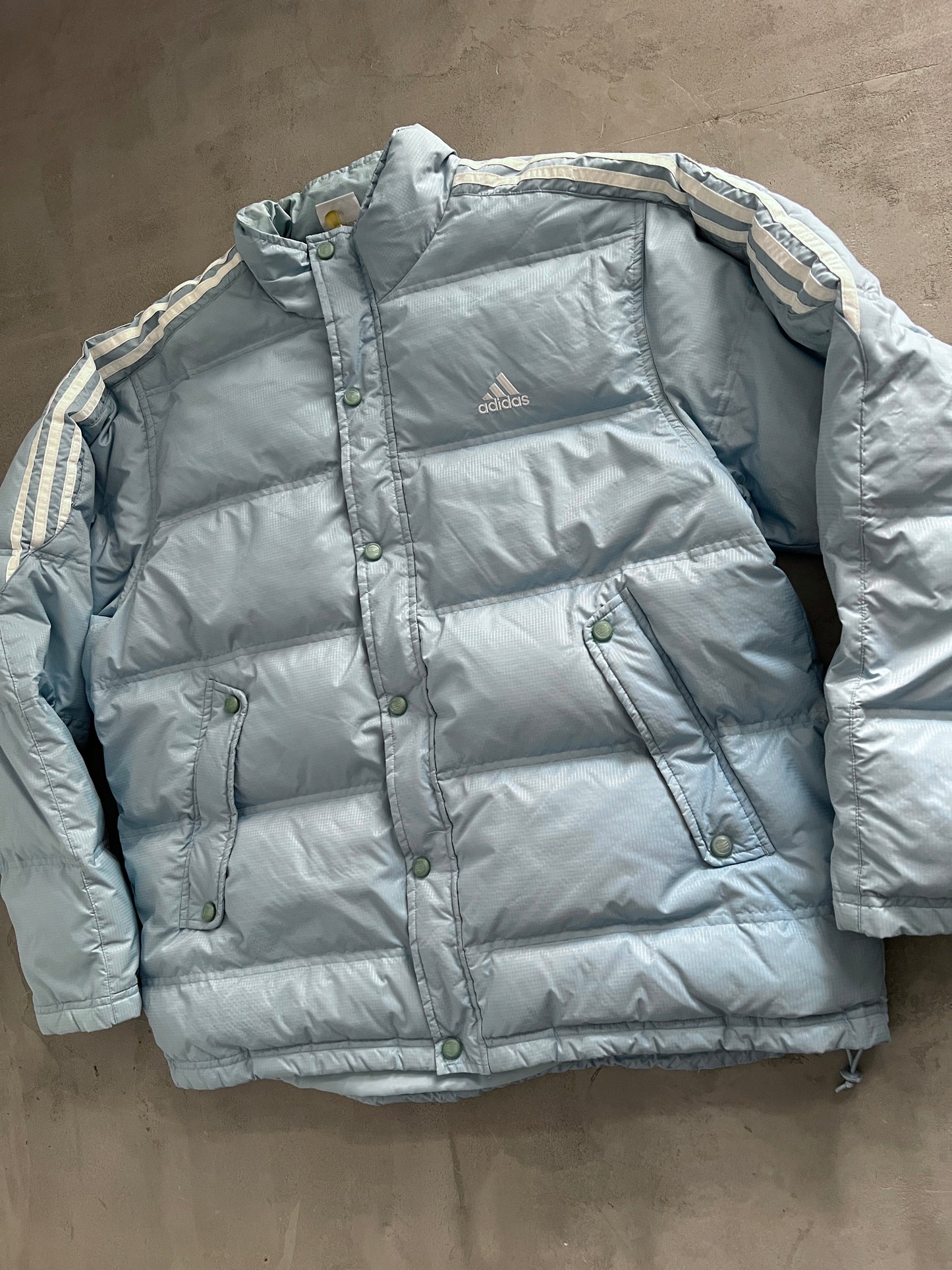 BABY BLUE ADIDAS PUFFER - 2000S - L/XL