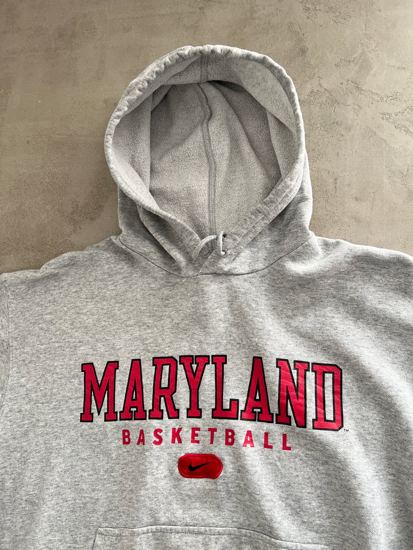 GREY NIKE MARYLAND BASKETBALL HOODIE - 1990S - M