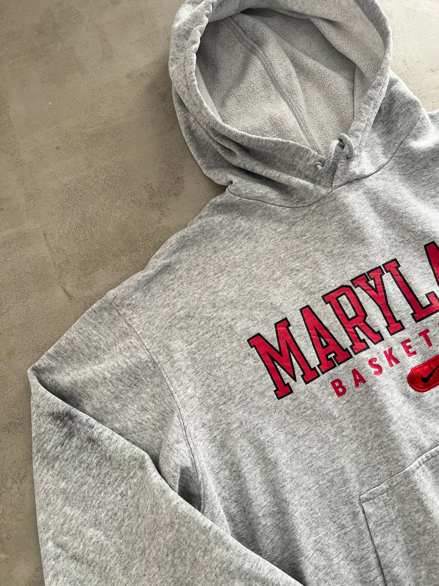 GREY NIKE MARYLAND BASKETBALL HOODIE - 1990S - M