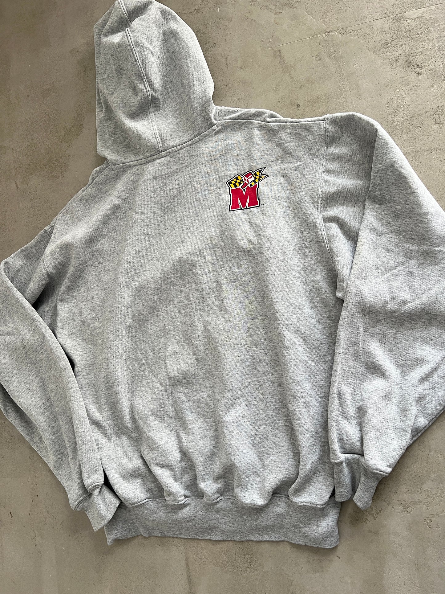 GREY NIKE MARYLAND BASKETBALL HOODIE - 1990S - M