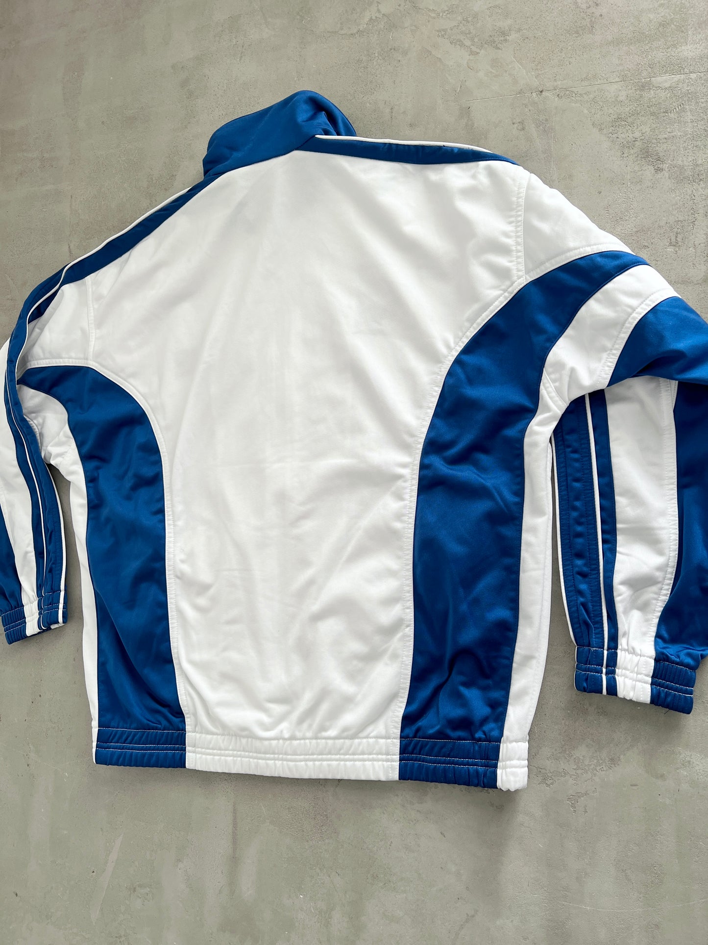 WHITE/BLUE ITALY TRACK JACKET - 1990S - L